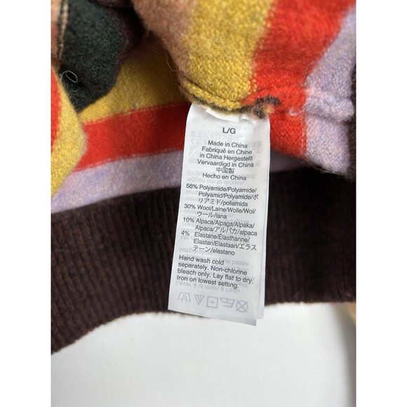 MADEWELL Womens Large Wrap Front pullover Sweater Stripe Multicolor Alpaca Wool - Picture 15 of 15